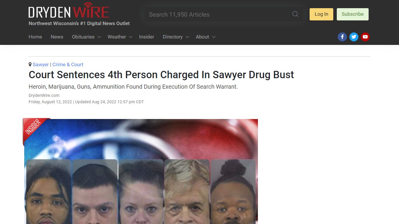 Court Sentences 4th Person Charged In Sawyer Drug Bust